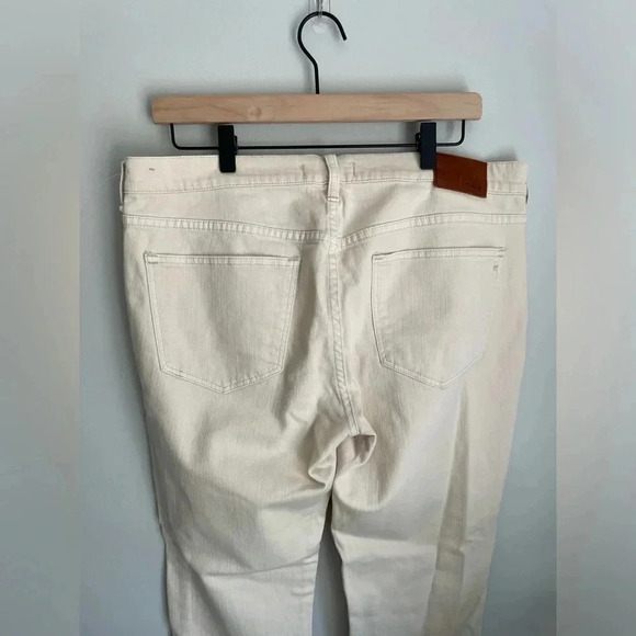 Madewell Cream Distressed Knee Denim Pants Size 30 - Picture 3 of 6